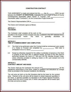 Free Construction Contract Forms