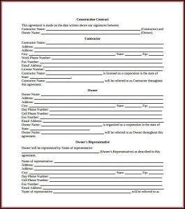 Free Construction Contract Template Pdf