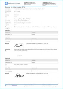 Free Construction Rfi Template Word