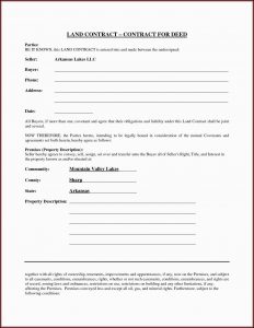 Free Contract For Deed Template