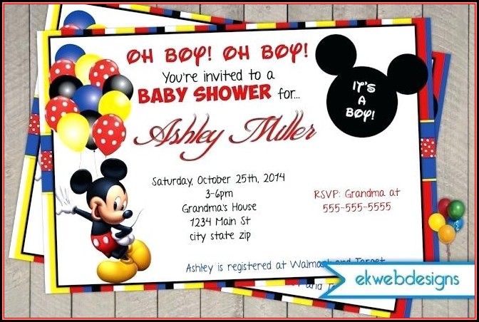 Free Diy Mickey Mouse Invitation Template