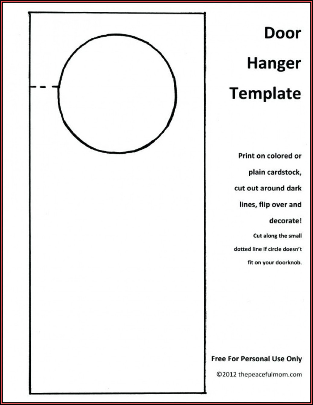 Free Door Hanger Template Illustrator