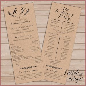 Free Downloadable Rustic Wedding Program Templates