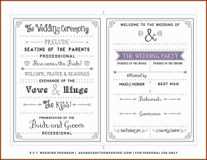 Free Downloadable Wedding Program Templates