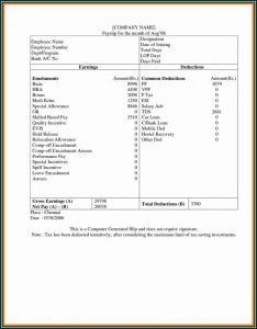 Free Employee Earnings Statement Template Canada