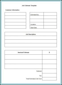 Free Estimate Template Word Document