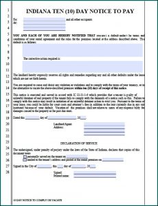 Free Eviction Notice Template Indiana