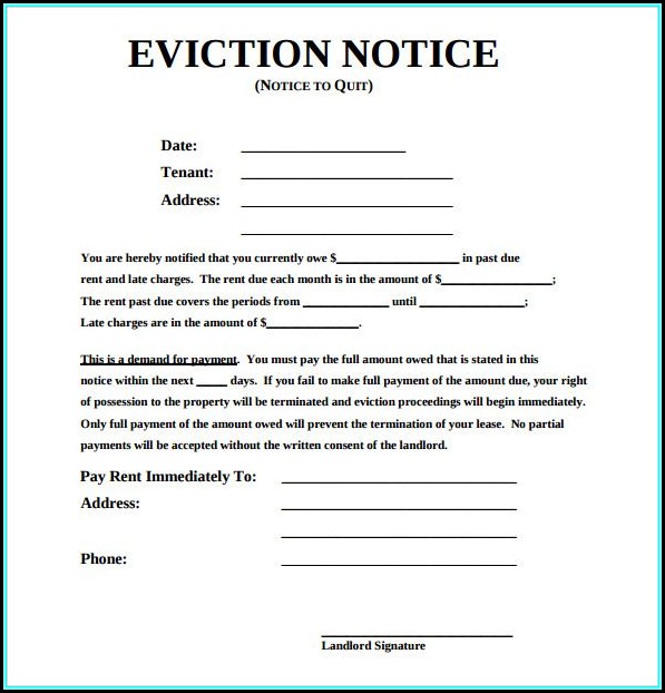 Free Eviction Notice Template Pdf
