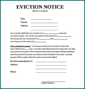 Free Eviction Notice Template Word
