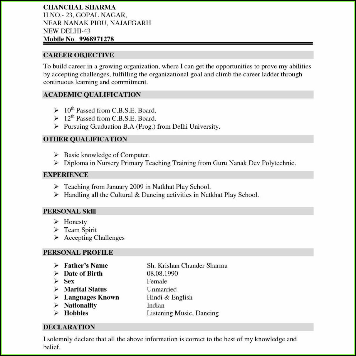 Free Fill In Resume Online