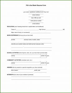 Free Fill In Resume Template