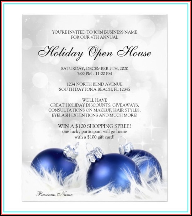 Free Holiday Open House Flyer Template