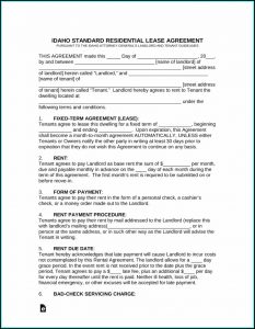 Free Idaho Lease Agreement Template