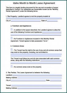 Free Idaho Rental Agreement Form