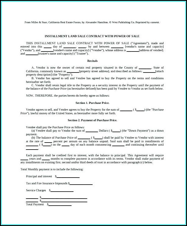 Free Land Contract Template