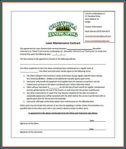 Free Lawn Mowing Contract Template
