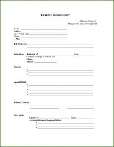 Free Printable Blank Resume Template