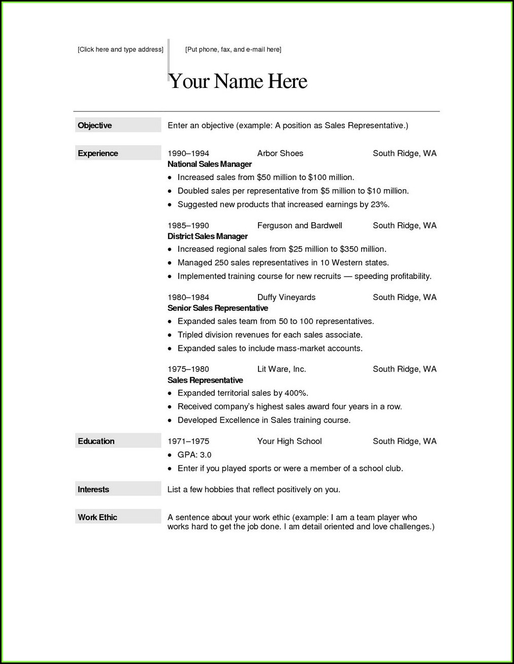Free Printable Resume Builder With Photo