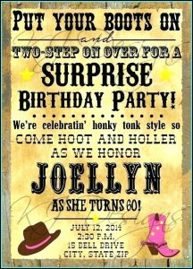 Free Printable Western Birthday Invitation Templates