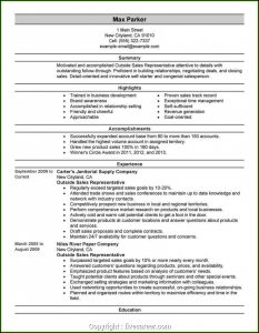 Free Resume Template For Sales Position