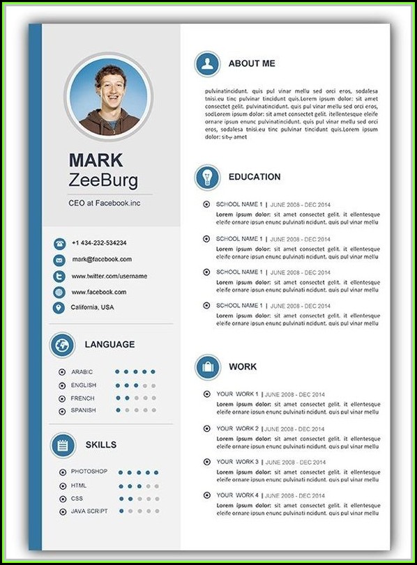 Free Resume Template Word Document Download