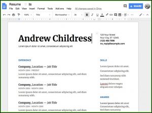 Free Resume Templates 2018 Google Docs