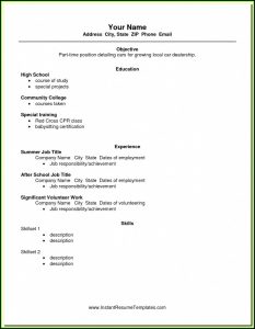 Free Resume Templates For Highschool Students With No Work Experience