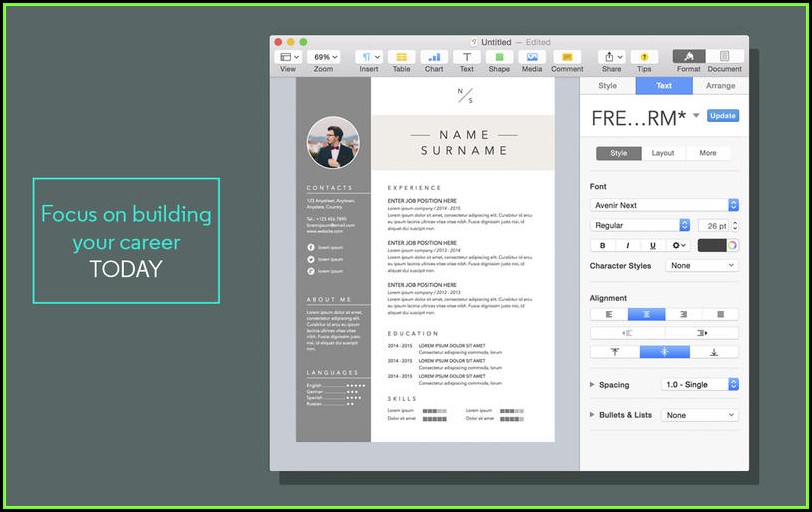Free Resume Templates For Mac Pages