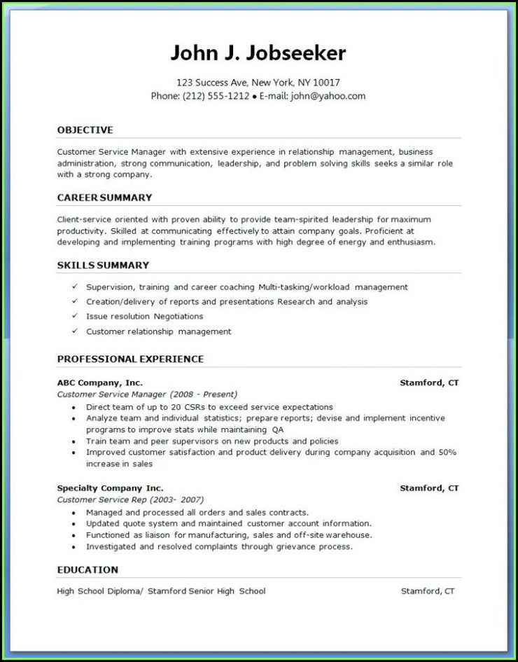 Free Resume Word Document Templates