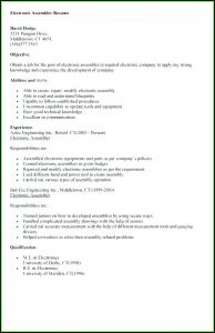 Free Sample Electronic Assembler Resume