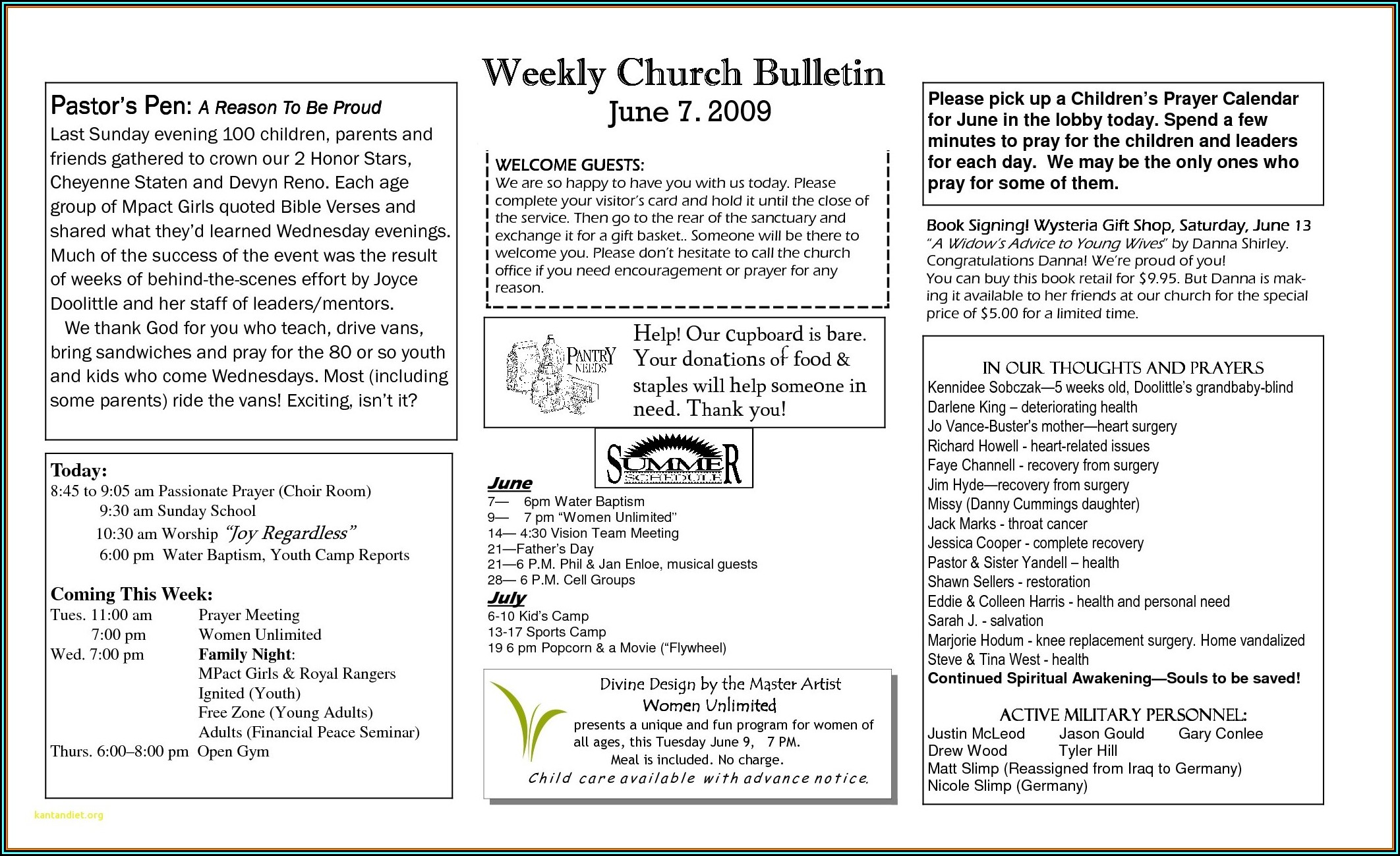 Free Templates For Church Programs