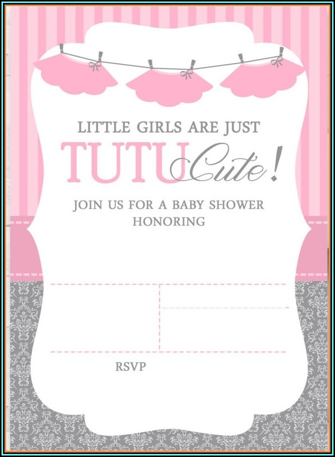 Free Tutu Baby Shower Invitations Templates