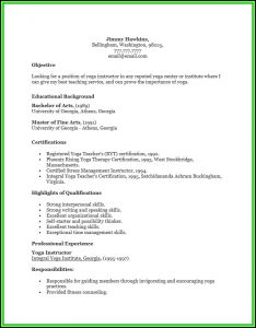 Free Yoga Teacher Resume Template