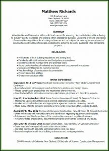 General Contractor Resume Template