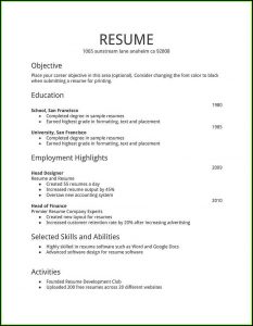 General Resume Template Free