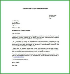 How To Make A General Cover Letter For A Resume