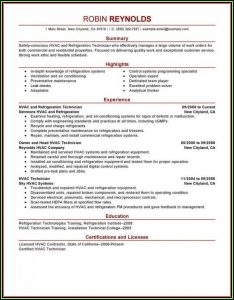 Hvac Apprentice Resume Templates