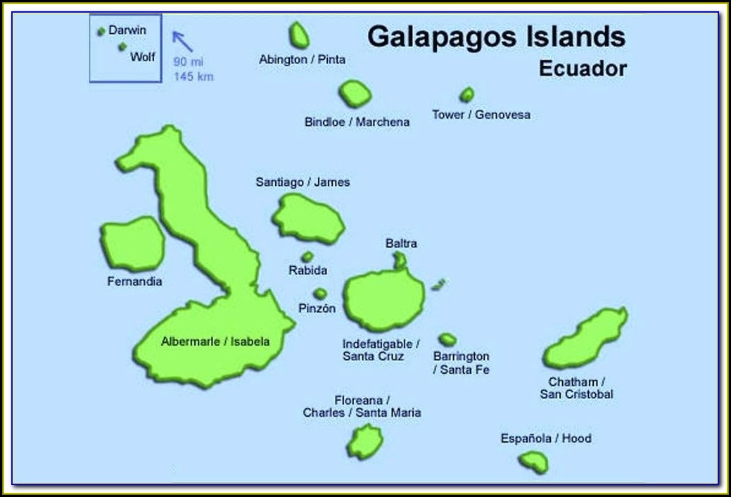 Map Of Galapagos Islands And Ekuador