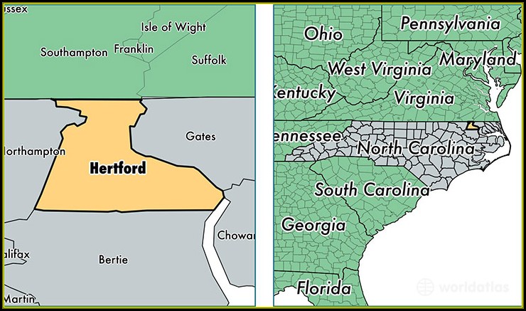 Map Of Hertford County Nc