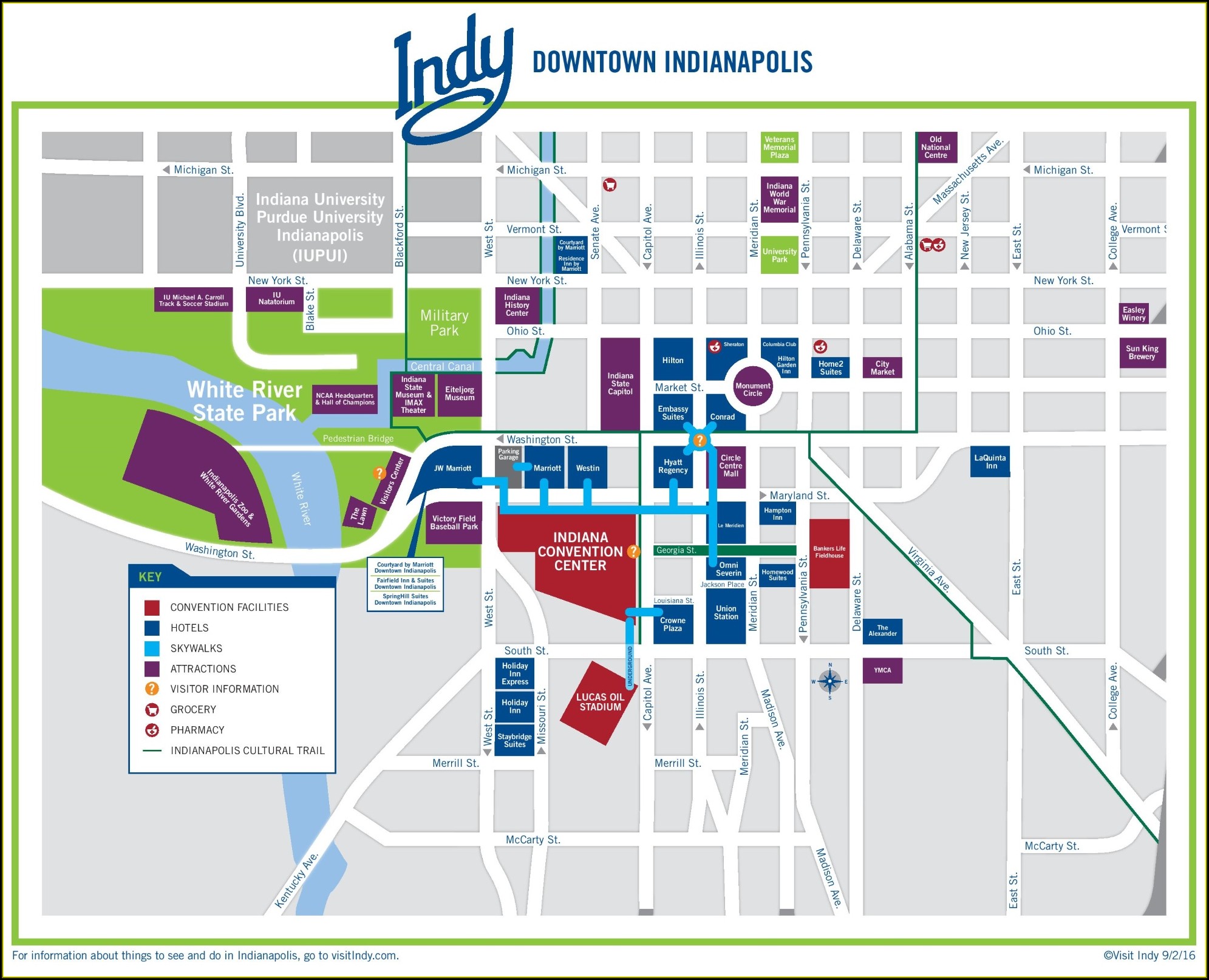 Map Of Hotels Downtown Indianapolis