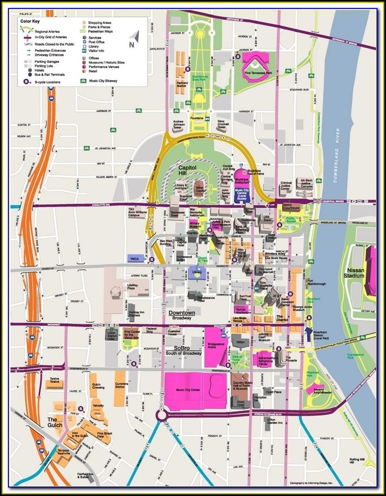 Map Of Hotels Downtown Nashville Tn