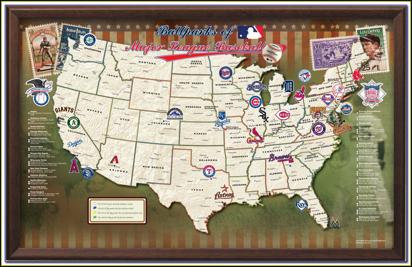 Map Of Mlb Stadiums In Usa