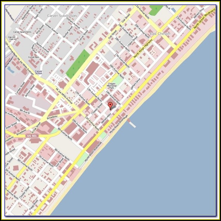 Map Of Myrtle Beach Area Hotels