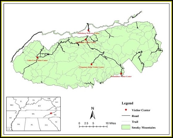 Map Of The Great Smoky Mountains National Park