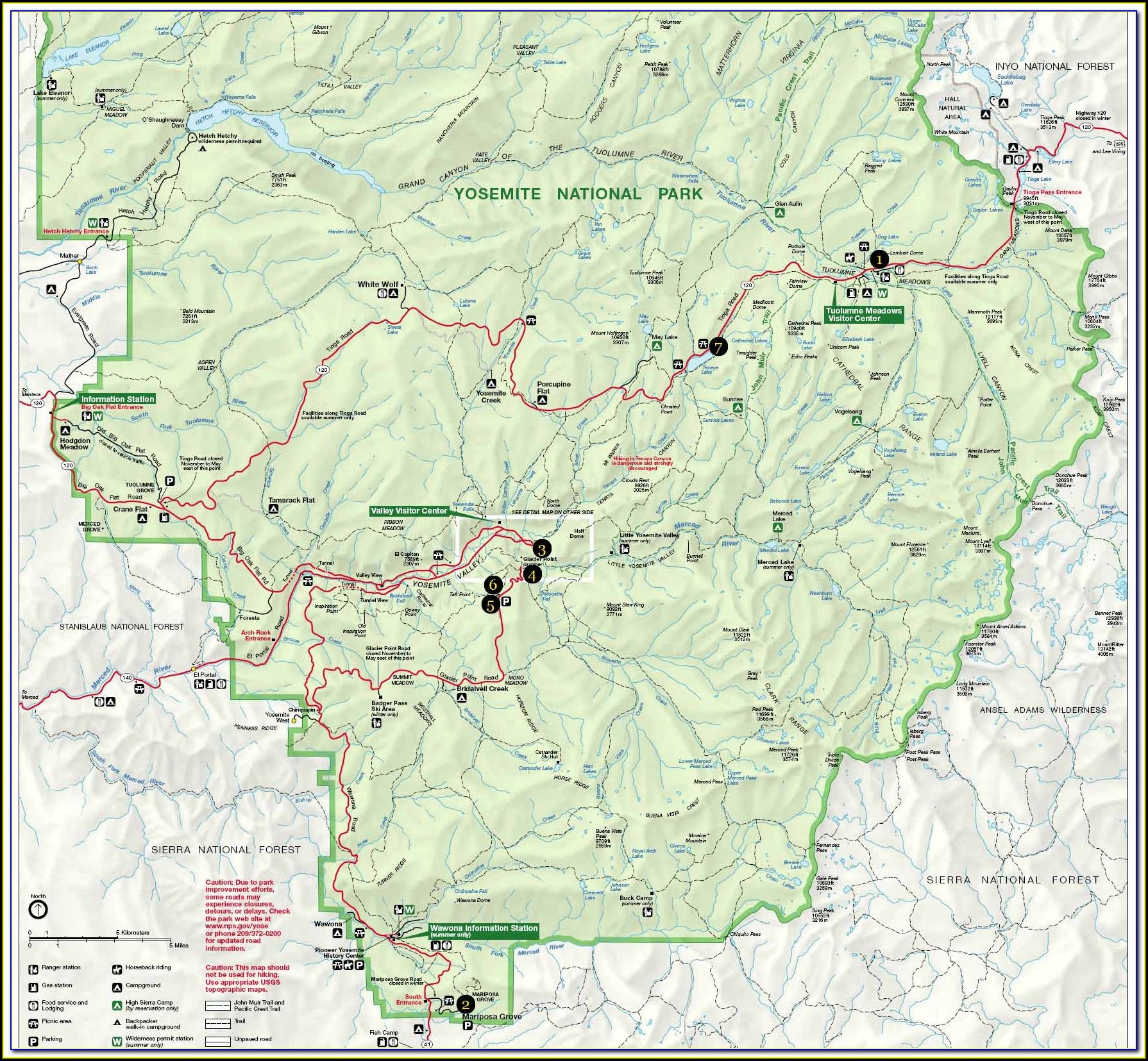 Maps Of Yosemite Hiking Trails