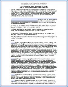 Financial Poa Form Ohio
