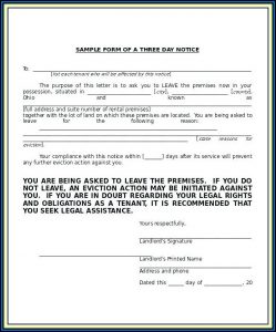 Florida 3 Day Eviction Notice Form Pdf