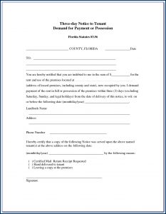 Florida 30 Day Eviction Notice Form