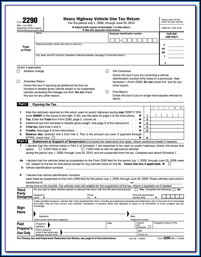 Form 2290 Irs.gov
