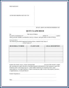 Free Blank Quit Claim Deed Form Florida